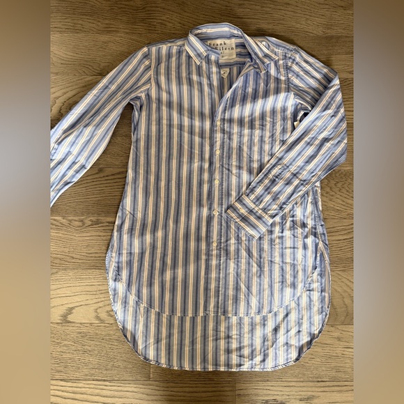 NWT Frank & Eileen Grayson Blue and White Striped Shirt - Picture 1 of 4